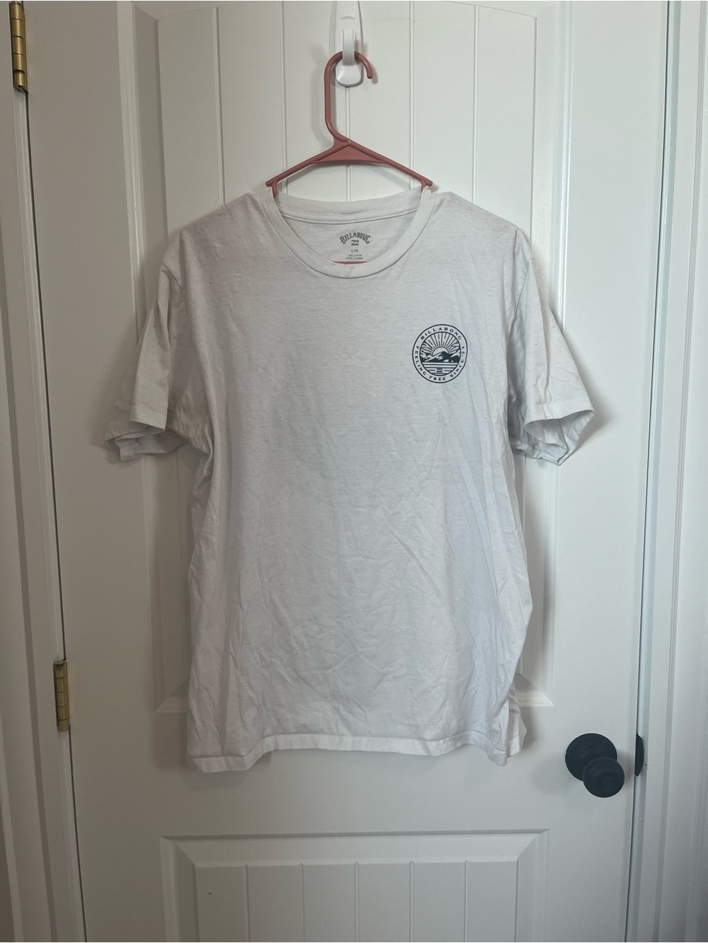 Billabong White Short Sleeve Tee with Small Chest Graphic